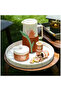 Rounded Leather Serving Tray 38×38 cm Beige from Palmora - 6