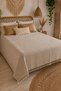 Hce |   Fringe Tied Bohemian Bedspread 1 Piece Modern Double Bedspread Pique 200X230 Decorative Double Bedspread Beige