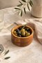 Wooden Snack Bowl - Round Cheese Serving Tray - Decorative Solid Beech (13cm) - 7