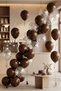 Set of 20 Transparent Balloons with Chocolate Silver Confetti 11 Inch Birthday Party Decoration - 2