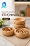 Set of 4 Natural Wooden Snack Bowls 10 cm Nut and Snack Presentation Bowls - 2