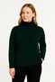 Women's Full-Length Turtleneck Knitwear Sweater Thick Ribbed - Khaki