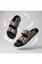 (Parmi) Very Light with Two Buckles (41 Size 1 Pair 125 Gr) Daily Men's Slippers Beige