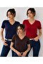 Sashaa Women's 3-Pack V-Neck Lace Viscose Body Blouse
