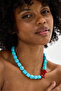 Capri Turquoise and Coral Detailed Necklace - 2