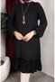 Bürümcük Fabric Skirt Gathered Tunic 0903-03 Black - 5