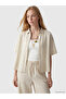 Xside Beige Oversize Linen Blend Women's Shirt