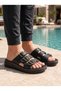 Men's Black Three-Stripe Buckle Casual Comfortable Summer Slippers - 4