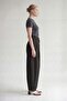 Gray Beaded Belted Pleated Detail Trousers - 2