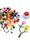 Colorful Pompoms 3 Different Sizes Large Medium Small Size Mixed Color Pom Poms Nursery School Activity - 2