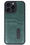 Aconcept iPhone 16 Pro Max Case Sara Leather Case with Business Card Holder - (101153) Dark Green - 2