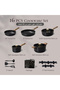 16-Piece Ceramic Non Stick Cookware Set, PTFE & PFAS Free, Non Toxic, Dishwasher Safe, Black - 2