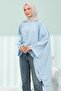 Baby Blue Asymmetrical Cut Cape - 4