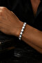 Silver Color Detailed Double Row White Ceramic Bracelet - 2