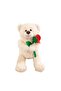 Teddy Bear Holding Artificial Rose 30 cm Ideal Gift for Valentine, Anniversary, Birthday.
