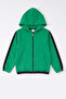 Girl's Striped Detailed Zippered Hooded Sweatshirt - 2