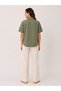 Women's Linen Blend Khaki Short Sleeve Oversize Shirt Relaxed Fit Daily Casual Shirt - 4