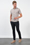 Beige Italian Collar Short Sleeve Pocketless Slim Fit Flexible Shirt 1004260159 - 2