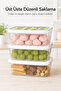 Set of 3 1200 ml Rectangular Storage Containers, Fruit Patterned Transparent Stackable Food Container - 3