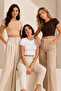 Women's 92% Cotton Crew Neck Short Sleeve 3-Piece Crop Top Undershirt - Stretchy & Soft Texture