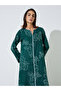 Green All Over Print Contrast Trim Maxi Jalabiya - 2