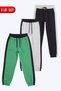 Unisex Children's 3-Piece Stripe Detailed Waist-Tie Elastic Cuffed Sweatpants Set