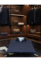Men's Long Sleeve Collar and Sleeve Patterned Cotton Satin Shirt - 4