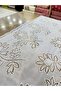 Sequin Corded Embroidered Chiffon Fabric |   Evening Dress & Designer Fabric (Brown - Black - White) - 4