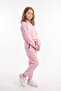 2-Piece Round Neck, Elastic Waist, Cropped Cut, 4-Piece Girls' Top and Bottom Tracksuit Set - 3