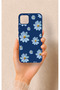 Realme C11 2021 Compatible Blue Daisy Patterned Silicone Case