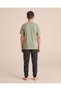 Senior Boys Light Green Football All Over Print Night Suit - 2