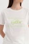 Women's 100% Cotton T-Shirt with Bead Embroidery Detail on the Front - 4