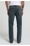 Relaxed Straight Fit Men's Mid Indigo Denim Jean Pants - 2