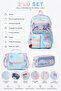 Girl's 3-Piece School Bag Set with Blue Accessories - Backpack, Lunch Bag, Pencil Case - 4