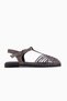 Kelly Genuine Leather Mink Suede Women's Sandals with Cage Detail and Belt - 2