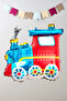 Red Blue Train Foil Balloon 9351 - 2