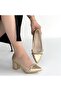 Rewin Gold Skin Heeled Shoes - 4