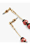 Ladybug Earrings with Dangle Steel Mixed Chain - 3