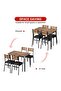 5 Piece Dining Table Set for 4, Square Kitchen Table and 4 Upholstered Chairs, Small Space Dinette Set, Modern Dining Room Furniture - 2