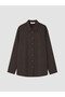Brown Oversize Poplin Women's Shirt - 5