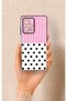 Redmi Note 12 Pro 5g Compatible Pink Striped Polka Dot Patterned Silicone Case