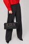 Women's Verona Belt Buckle Leather Look Multi-Compartment Black Shoulder Bag - 6