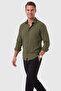 Khaki Modal Fabric Lycra Comfortable Fit Wrinkle-Free Iron-Free Men's Shirt 2602629 - 2