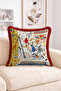 Circus and Fantastic Machines Illustrated Figured Fringed Throw Pillow Cover - Retro Decorative Pillowcase - 2