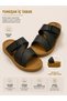 Women's Black Adjustable Velcro Comfortable Sole Daily Home and Outdoor Slippers 36-41 - 5