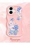 iPhone 16 Compatible Case with Camera Protection Pink Silicone Couple Phone Case with Floral Pattern - 2