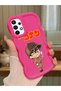 Samsung Galaxy A73 Compatible Case Camera Protector Red Silicone Couple Phone Case Conan Pattern