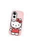 Vivo V50 Lite Compatible Case Camera Protector Pink Silicone Couple Phone Case with Kitty Pattern - 3