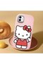 Samsung Galaxy A04 Compatible Case with Camera Protection Pink Silicone Couple Phone Case with Kitty Pattern - 2