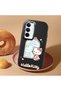 Realme C75 Compatible Case Camera Protector Black Silicone Couple Phone Case with Kitty Pattern - 2